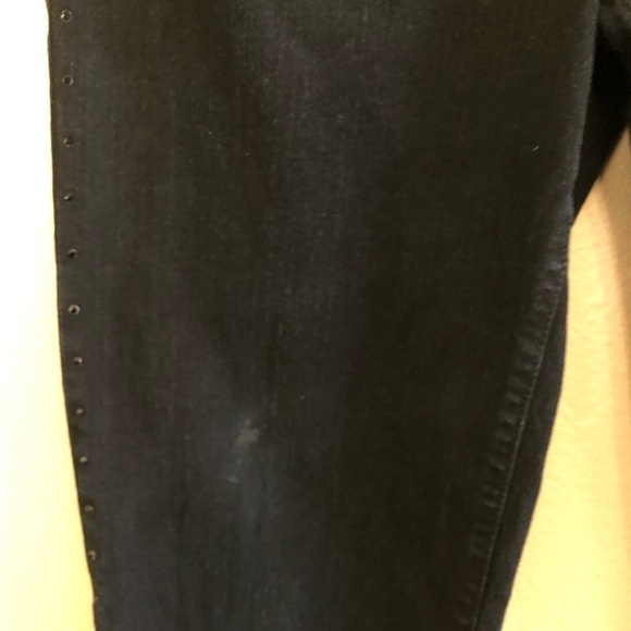 NYDJ Woman’s Denim Tummy Tuck Bootcut Black Rhinestone Jeans Size 14 - Picture 16 of 16